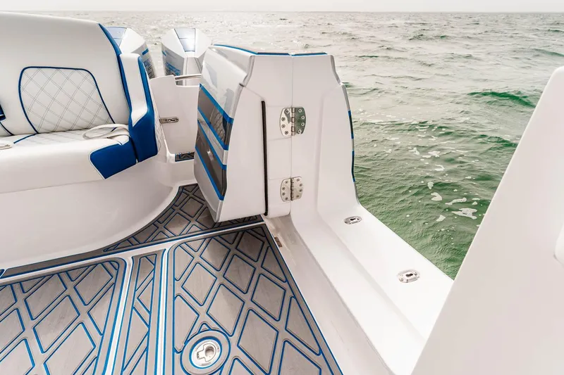 Slide: The Image of Manufacturer Provided Image: Luxury interior of 2025 Deep Impact 399 Sport boat with ocean view. - 13