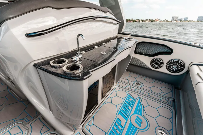 Slide: The Image of Manufacturer Provided Image: Luxury interior of 2025 Deep Impact 399 Cabin boat with sleek design and amenities. - 8
