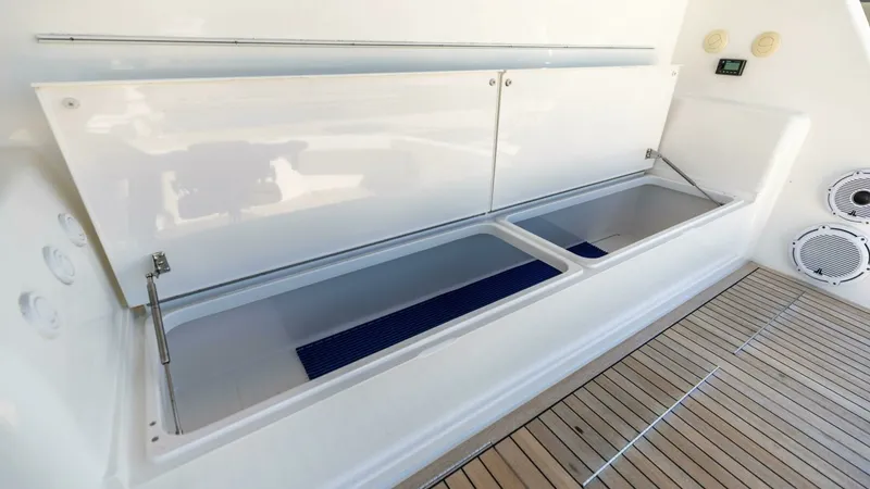 Slide: The Image of 2013 Viking 76 Convertible- REEL FIRE- Cockpit Storage - 76