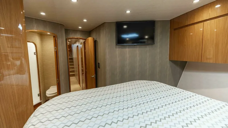 Slide: The Image of 2013 Viking 76 Convertible- REEL FIRE- Forward VIP Stateroom - 35