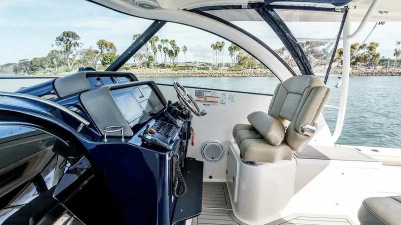 Slide: The Image of 2018 Pursuit 385 Offshore "TAG TEAM" - Helm Station with Seating Area - 22