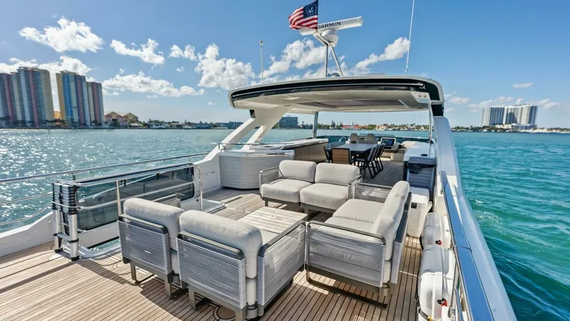 Slide: The Image of Spacious Flybridge with Seating - 5