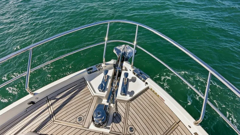 Slide: The Image of Teak Bow Deck with Anchor System - 57