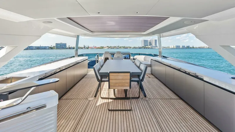Slide: The Image of Spacious Flybridge Dining Area - 64