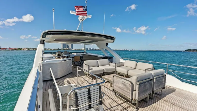 Slide: The Image of Spacious Flybridge with Lounge Seating - 75