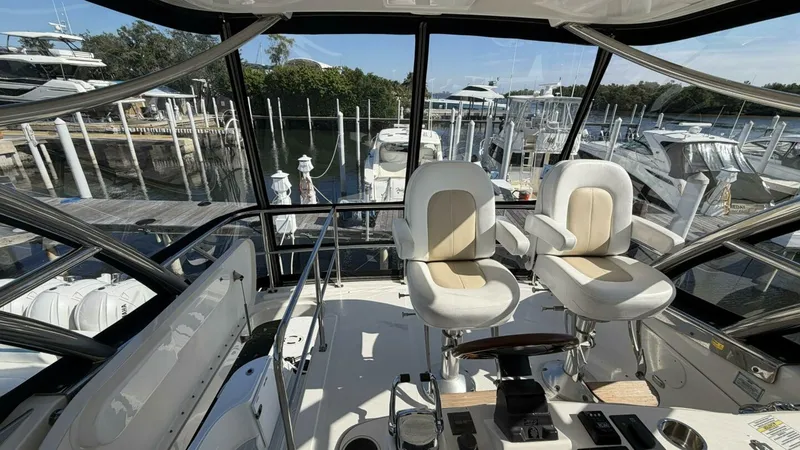 Slide: The Image of 2008 Sea Ray 47 Sedan Bridge - Flybridge Helm - 8