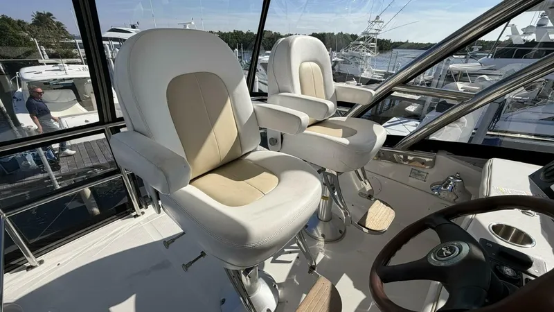 Slide: The Image of 2008 Sea Ray 47 Sedan Bridge - Flybridge Helm - 9