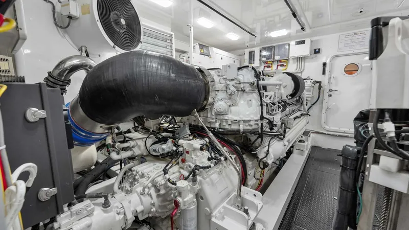 Slide: The Image of Engine Room with Twin Engines - 64