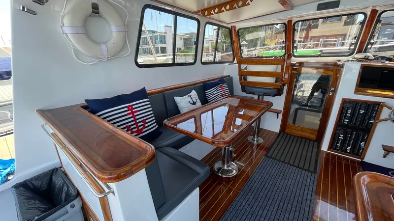 Slide: The Image of 2019 Donelle 35 Flybridge Sportfish "BEAR FLAG 3.0" - Spacious Interior Salon with Seating - 5