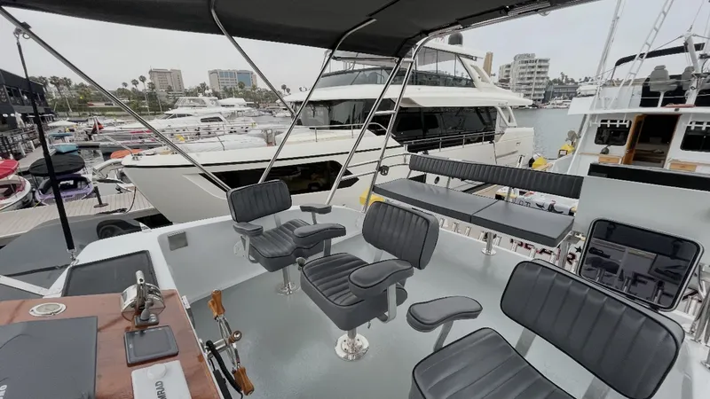 Slide: The Image of 2019 Donelle 35 Flybridge Sportfish "BEAR FLAG 3.0" - Flybridge Seating Area and Helm - 20