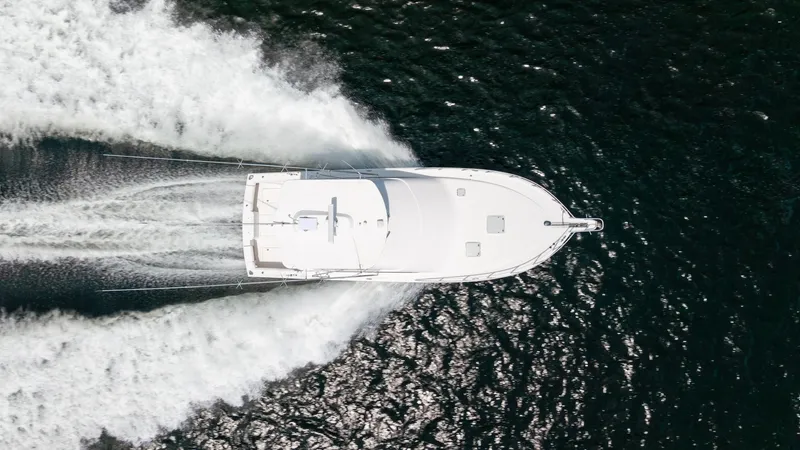 Slide: The Image of Aerial View of Yacht Underway - 43