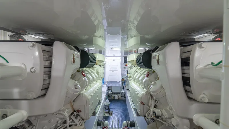 Slide: The Image of Engine Room with Twin Engines - 112