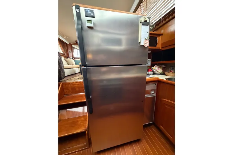 Slide: The Image of Stainless steel refrigerator in 1989 Californian Aft Cabin yacht kitchen. - 35