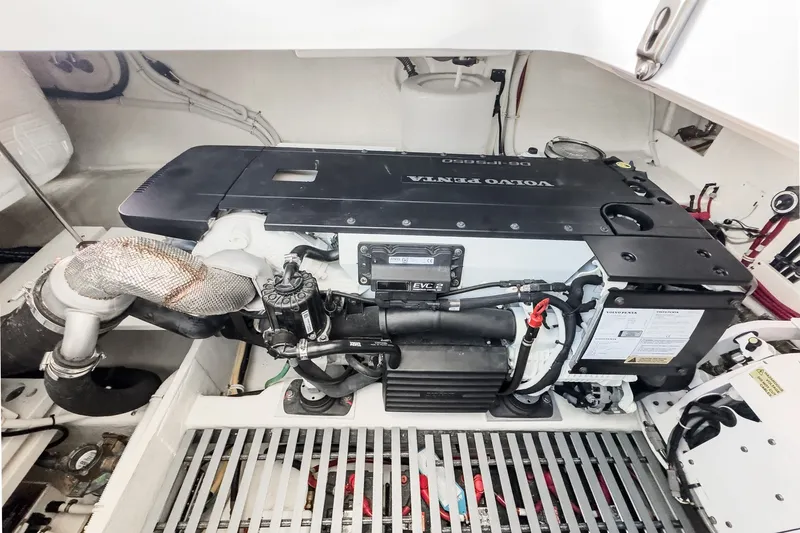 Slide: The Image of Engine room of 2021 Tiara C 44 Coup featuring Volvo Penta engine. - 47