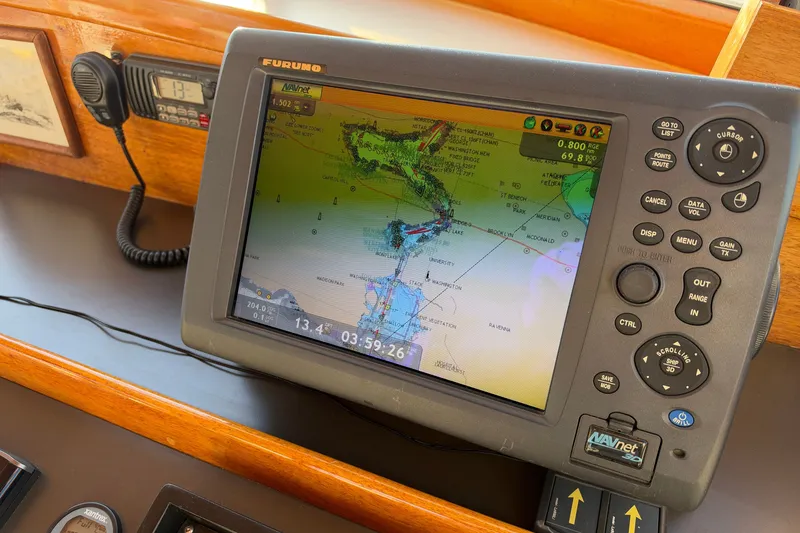 Slide: The Image of Boat navigation system on a 1997 Covey Island Spencer Lincoln vessel. - 18