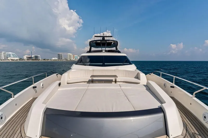 Slide: The Image of Luxury Ferretti 850 yacht cruising on open sea, 2022 model. - 23