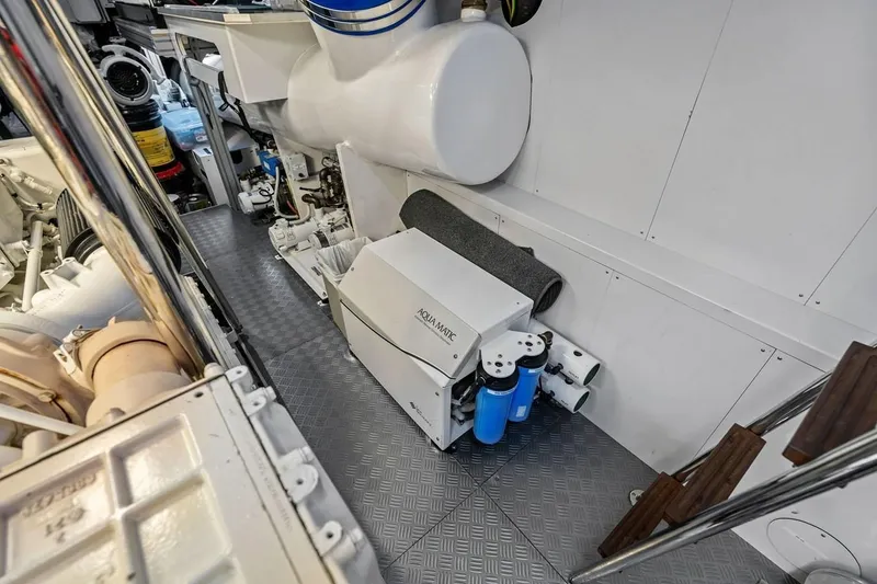 Slide: The Image of Engine room of 2022 Ferretti 850 yacht with advanced machinery and equipment. - 66