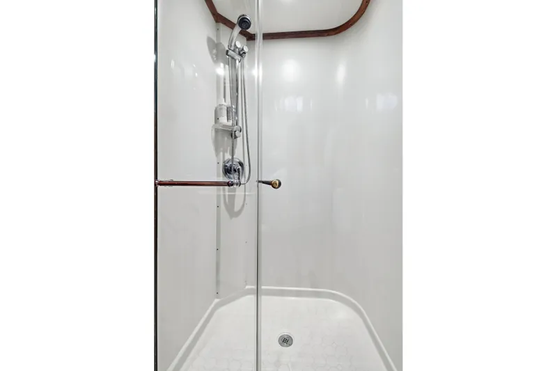 Slide: The Image of Shower area in 2007 Hinckley Talaria 55 yacht, featuring sleek design and modern fixtures. - 22