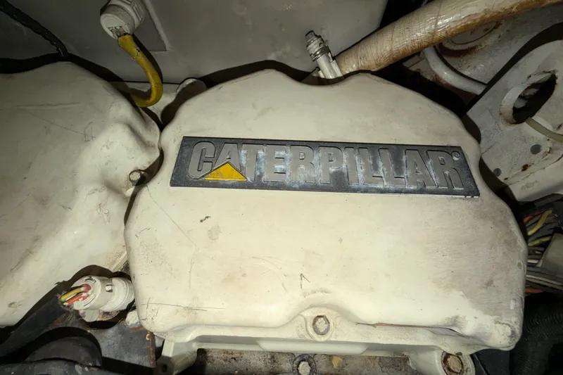 Slide: The Image of Caterpillar engine component in a 2001 Ocean Yachts 48 Super Sport boat. - 62