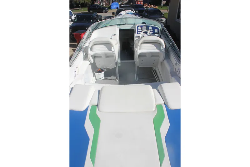 Slide: The Image of 2001 Formula 353 FASTech boat interior with dual seats and control panel. - 8