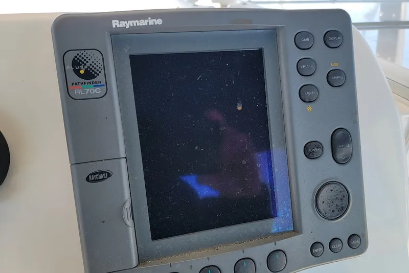 Slide: The Image of Raymarine Pathfinder RL70C display on 2004 Stamas 310 Tarpon boat dashboard. - 17