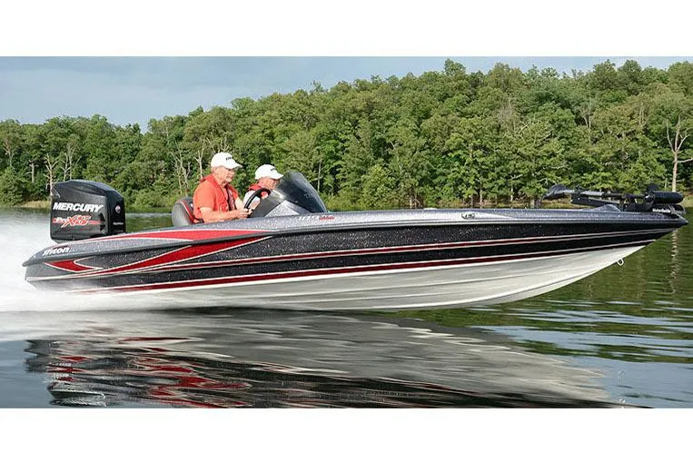 The Image of Manufacturer Provided Image: 2018 Triton 189 TrX boat speeding on a lake with two passengers. - 23