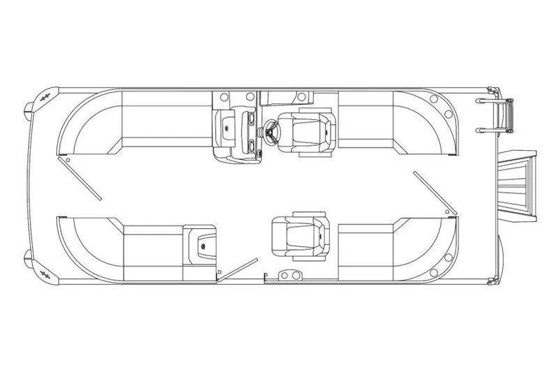 Slide: The Image of Manufacturer Provided Image: Top view schematic of 2026 Premier 200 Sunscape RF - CL pontoon boat layout. - 7