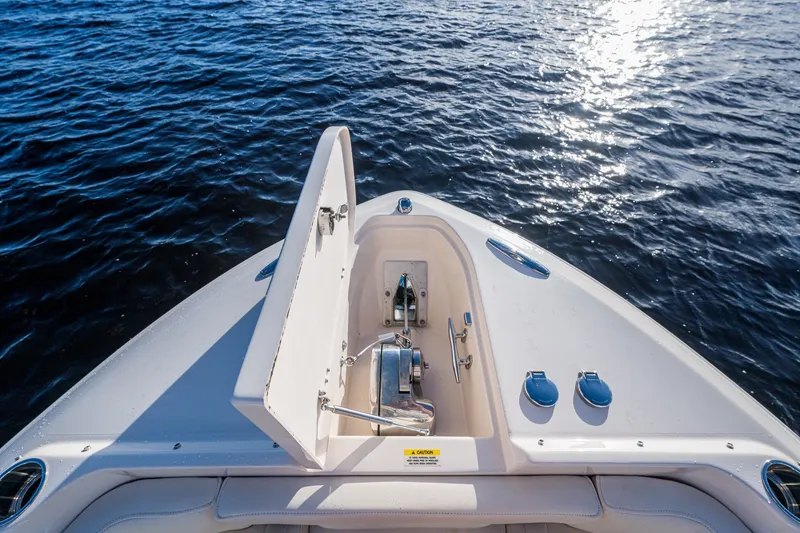 Slide: The Image of Bow view of 2024 Grady-White Freedom 275 boat on water. - 19