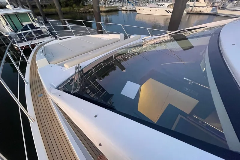 Slide: The Image of BOW DECK LOOKING FORWARD FROM PORT SIDEDECK WALKWAY W/TEAK SOLE - 67
