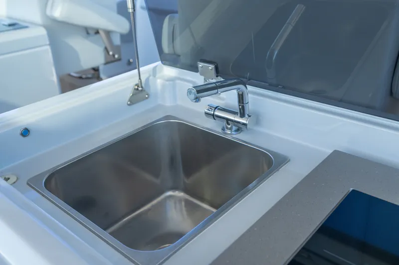 Slide: The Image of Stainless steel sink and faucet on 2023 Fjord 41 XL yacht. - 27