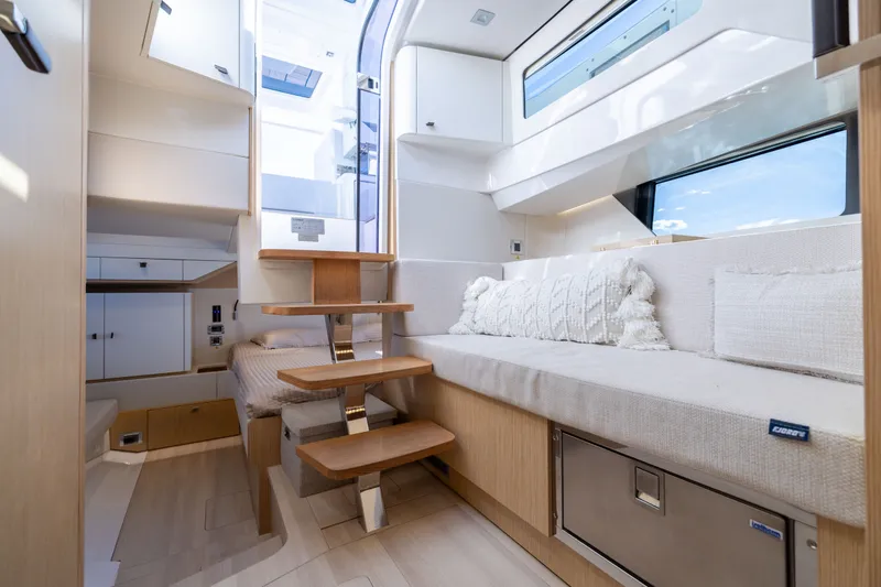 Slide: The Image of Luxurious interior of 2023 Fjord 41 XL yacht with modern design and cozy seating. - 51