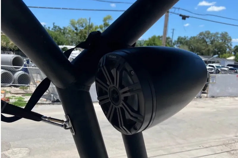 Slide: The Image of Outdoor speaker mounted on a 2017 Scarab 195 ID boat frame. - 15
