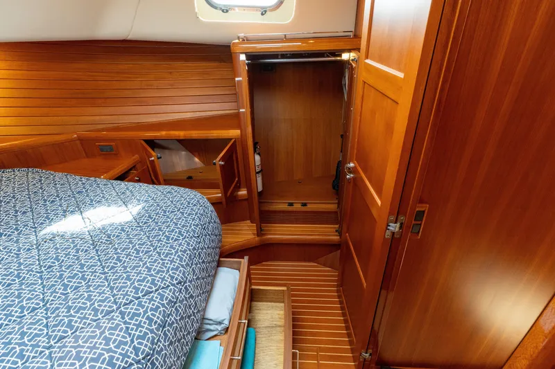 Slide: The Image of Luxurious wooden cabin interior of 2009 Grand Banks 45 Eastbay SX yacht. - 70