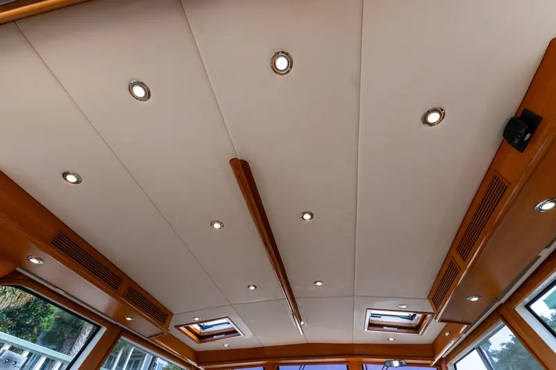 Slide: The Image of Ceiling view of 2009 Grand Banks 45 Eastbay SX with recessed lighting and wood accents. - 38