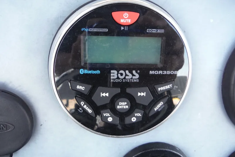 Slide: The Image of Boat audio system with Bluetooth, Boss MGR350B, IPX6 weatherproof, on Pro Sports 2200 CC, 1999 model. - 15