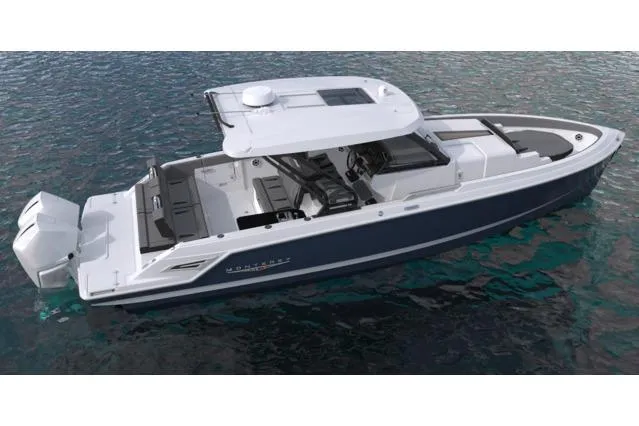 The Image of Manufacturer Provided Image: 2026 Monterey Elite 34 OB boat on water, featuring sleek design and modern amenities. - 1