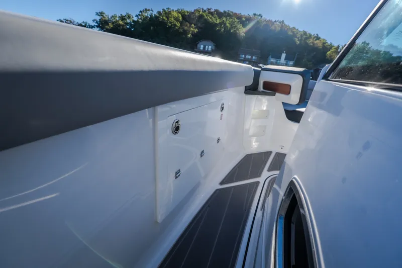 Slide: The Image of 2026 Monterey Elite 30 OB boat interior with sleek design and modern features. - 44
