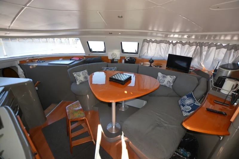 Slide: The Image of Interior of 2006 Fountaine Pajot LAVEZZI 40 catamaran with cozy seating and modern amenities. - 23