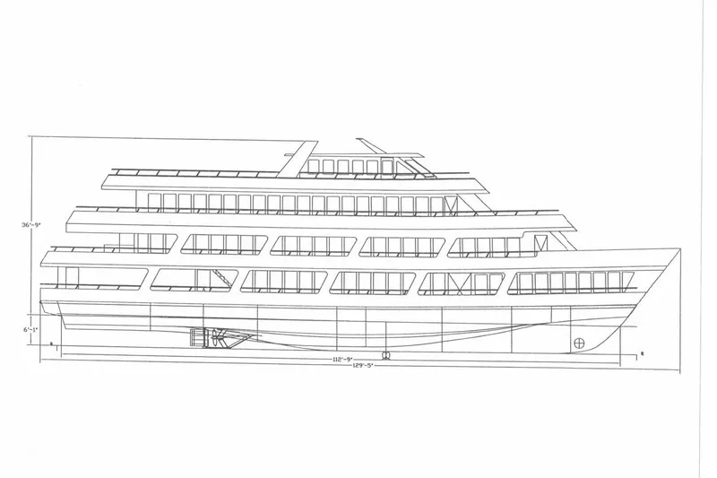 Slide: The Image of Side view of a multi-deck passenger ship with numerous windows and decks. - 30