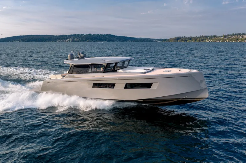 Slide: The Image of 2023 Pardo Yachts GT52 cruising on open water, showcasing sleek design and performance. - 7