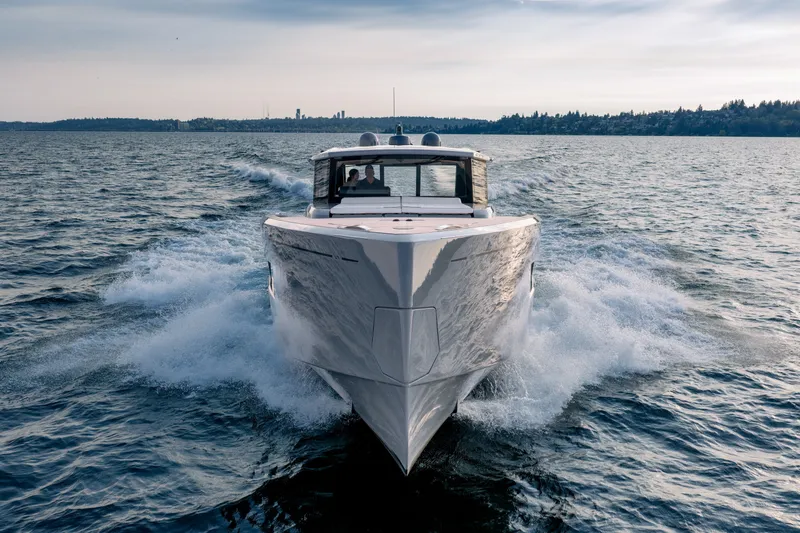 Slide: The Image of 2023 Pardo Yachts GT52 cruising on open water, showcasing sleek design and powerful performance. - 4