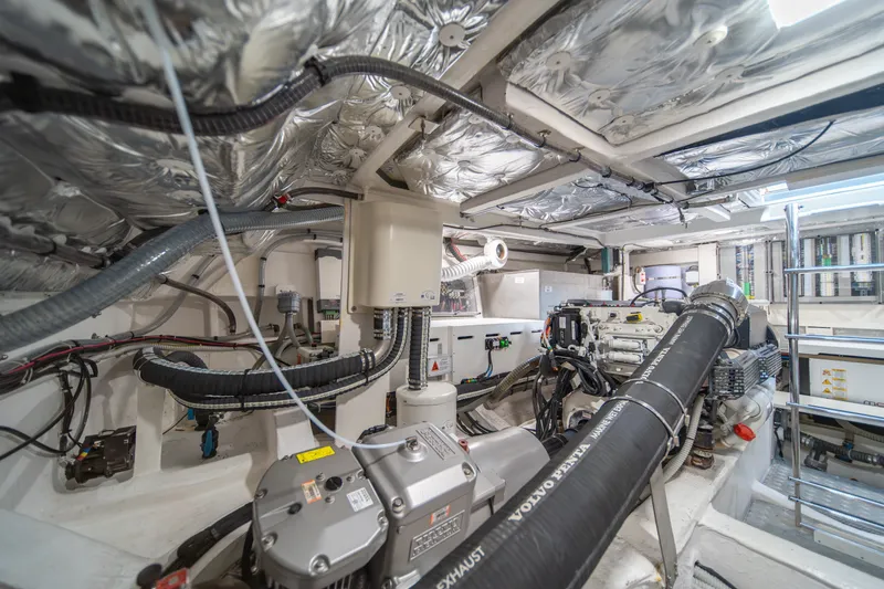 Slide: The Image of Engine room of 2023 Pardo Yachts GT52, showcasing advanced mechanical systems and components. - 44