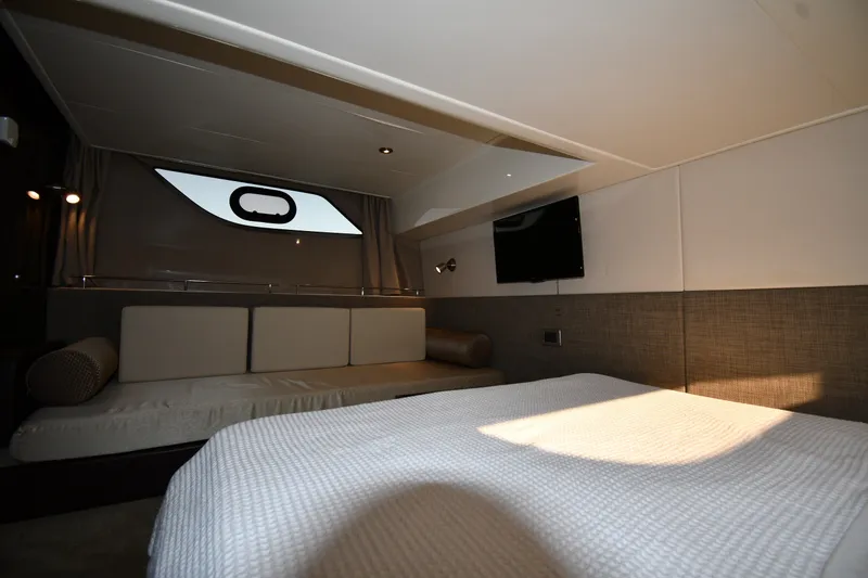Slide: The Image of Luxurious interior cabin of 2017 Sea Ray Sundancer 400 yacht with modern furnishings. - 29