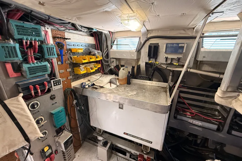 Slide: The Image of Engine room of 2013 Silver Ships Inc Barrows 60 with equipment and wiring. - 40