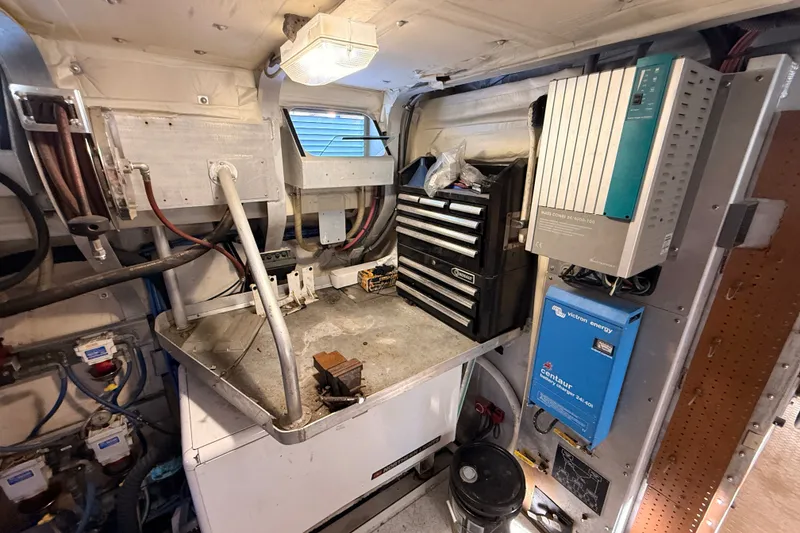 Slide: The Image of Engine room of 2013 Silver Ships Inc Barrows 60 with tools and electrical equipment. - 39