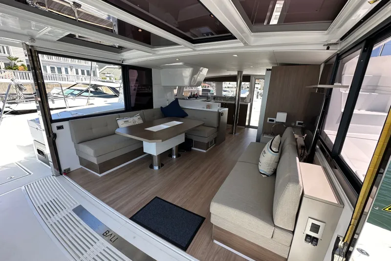 Slide: The Image of Modern interior of 2023 Bali 4.4 yacht with spacious seating and sleek design. - 51