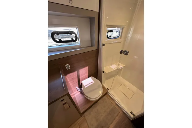 Slide: The Image of Modern bathroom in 2023 Bali 4.4 model yacht with shower and toilet. - 81