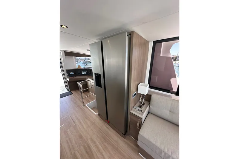 Slide: The Image of Interior of 2023 Bali 4.4 yacht with modern design and comfortable seating. - 55