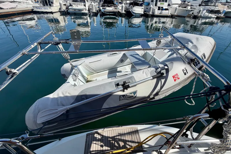 Slide: The Image of Inflatable dinghy on Jeanneau Sun Odyssey 49 DS, 2008, docked at marina. - 35