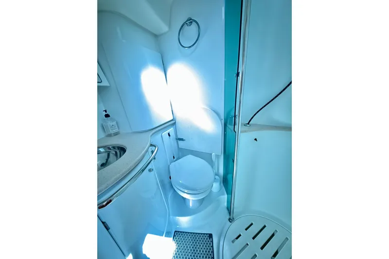 Slide: The Image of Bathroom interior of 2008 Jeanneau Sun Odyssey 49 DS yacht, featuring toilet and sink. - 72